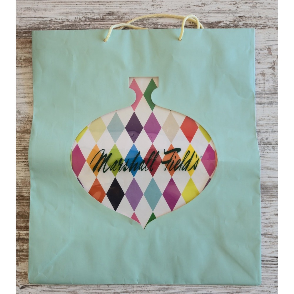 Vintage Marshall Fields Large Christmas Cellophane Ornament Bags 2001 Set of 2